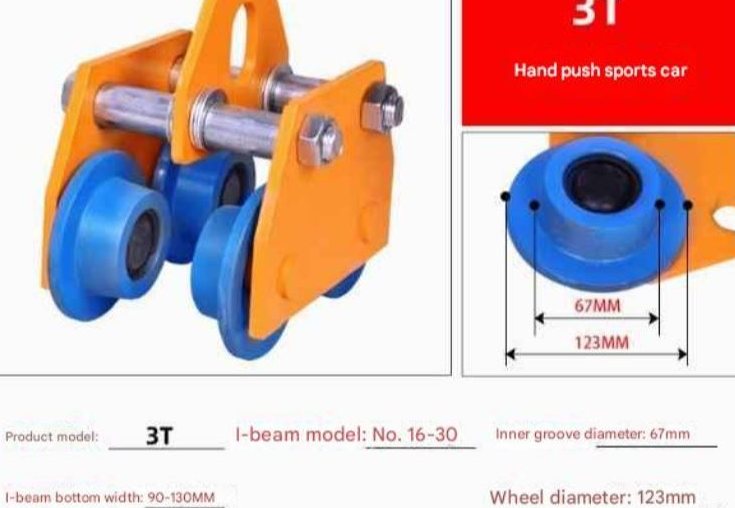 Hand-Push Monorail Trolley for I-Beam - Monorail trolley for I-beam 4